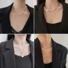 European and American retro hip-hop sweater chain heart-shaped letter necklace for women on Instagram, simple, fashionable and individual collarbone necklace accessory 2370 Item Picture